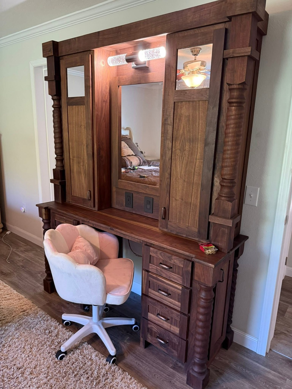 Black Walnut Makeup Vanity